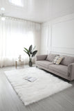 5' x 7' White Sheepskin Washable Area Rug