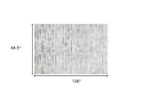 5' x 8' Silver Abstract Washable Non Skid Area Rug