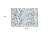 8' x 11' Silver Abstract Washable Non Skid Area Rug