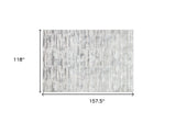 4' x 6' Silver Abstract Washable Non Skid Area Rug