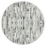 7' Silver Round Abstract Washable Non Skid Area Rug