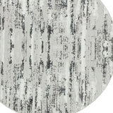 7' Silver Round Abstract Washable Non Skid Area Rug