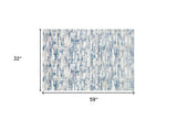 7' Silver Round Abstract Washable Non Skid Area Rug