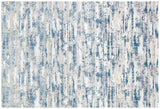 10' Blue and Off White Abstract Washable Non Skid Runner Area Rug