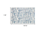 4' x 6' Navy Blue Abstract Washable Non Skid Area Rug