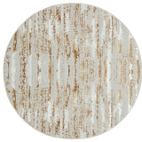 4' Beige Round Abstract Washable Non Skid Area Rug