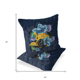 Set of Two 16" X 16" Blue Flamingo Blown Seam Indoor Outdoor Throw Pillow