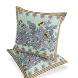 Set of Two 16" Green Bee Does Not Apply Indoor Outdoor Throw