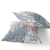Set of Two 16" X 16" Blue and Gray Peacock Indoor Outdoor Throw Pillow