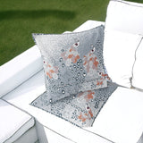 Set of Two 16" X 16" Blue and Gray Peacock Indoor Outdoor Throw Pillow
