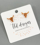 Longhorn Glitter Studs
