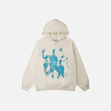 Abstract Shadow Print Unisex Streetwear Casual Cotton Hoodie Menswear Pullover Tops Sweatshirts