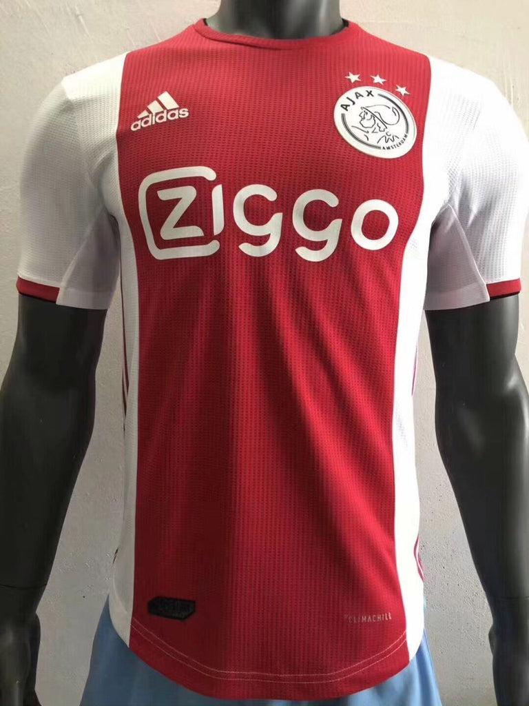 Ajax home red and white player version 19-20 soccer jersey
