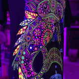 Ajolote huichol T-shirt Black Cotton