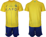 Al Nassr Custom 2023 24 Yellow Away Soccer Jersey Suit