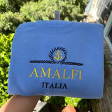 Amalfi Coast Italy embroidered sweatshirt, Italy Sweater,  Embroidery designs