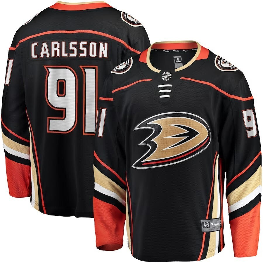 Anaheim Ducks #91 Leo Carlsson Branded Home Breakaway Player Jersey - Black
