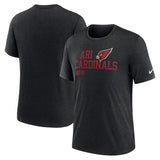 Arizona Cardinals Black Overlap Lockup Tri-Blend T-Shirt