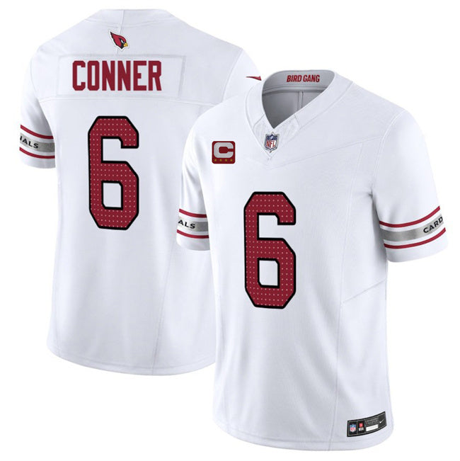 Arizona Cardinals #6 James Conner White 2025 F.U.S.E. With 4-Star C Patch
