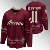 Arizona Coyotes #11 Dylan Guenther 2022-23 Desert Night Alternate Garnet Jersey_conew1