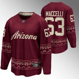 Arizona Coyotes #63 Matias Maccelli 2022-23 Desert Night Alternate Garnet Jersey