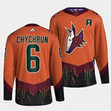 Arizona Coyotes #6 jakob-chychrun-orange-2022reverse-retro-2.0-authentic-primegreen-jersey