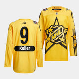 Arizona Coyotes #9 Clayton Keller 2024 NHL All-Star Yellow Jersey Style 1