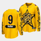 Arizona Coyotes #9 Clayton Keller 2024 NHL All-Star Yellow Jersey Style 2