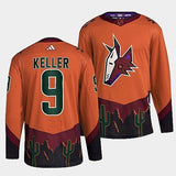 Arizona Coyotes #9 clayton-keller-orange-2022reverse-retro-2.0-authentic-primegreen-jersey