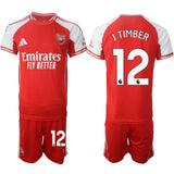 Arsenal F.C #12 Jurrien Timber Red 2025 Home Soccer Jersey Suit