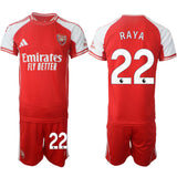 Arsenal F.C #22 David Raya Red 2025 Home Soccer Jersey Suit