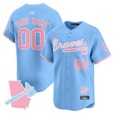 Atlanta Braves Active Player Custom Light Blue Bubblegum Pink Vapor Premier