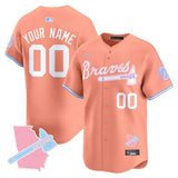 Atlanta Braves Active Player Custom Peach Bubblegum Pink Vapor Premier