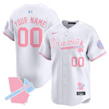 Atlanta Braves Active Player Custom White Bubblegum Pink Vapor Premier Limited
