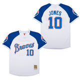 Atlanta Braves #10 Chipper Jones Warriors 10 White Pullover Retro