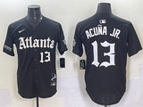 Atlanta Braves #13 Ronald Acuna Jr. Warriors 5 Collaboration Style 5
