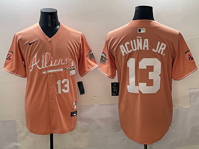 Atlanta Braves #13 Ronald Acuna Jr. Warriors 5 Collaboration Style 7