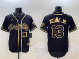 Atlanta Braves #13 Ronald Acuna Jr. Warriors Gold Text Style 1