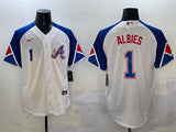 Atlanta Braves #1 Ozzie Albies Warriors City Adult Style 1
