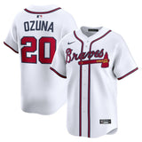 Atlanta Braves #20 Marcell Ozuna Home Limited Player Jersey - White