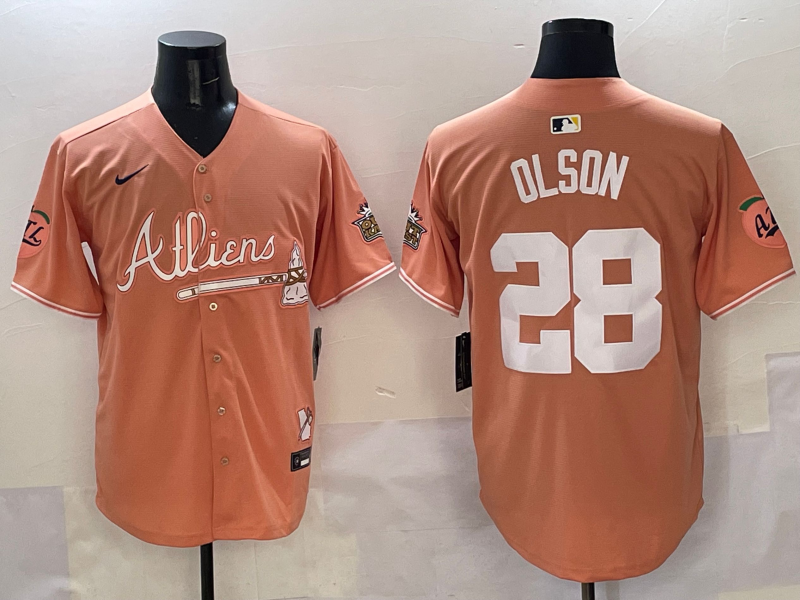 Atlanta Braves #28 Matt Olson Warriors 5 Collaboration Style 1