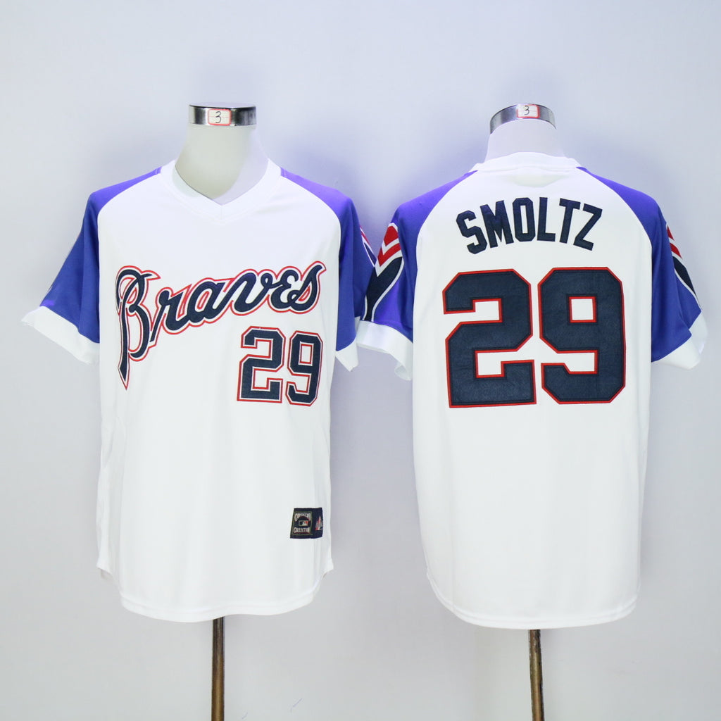Atlanta Braves #29 Warriors 29 White Blue 1973 Retro