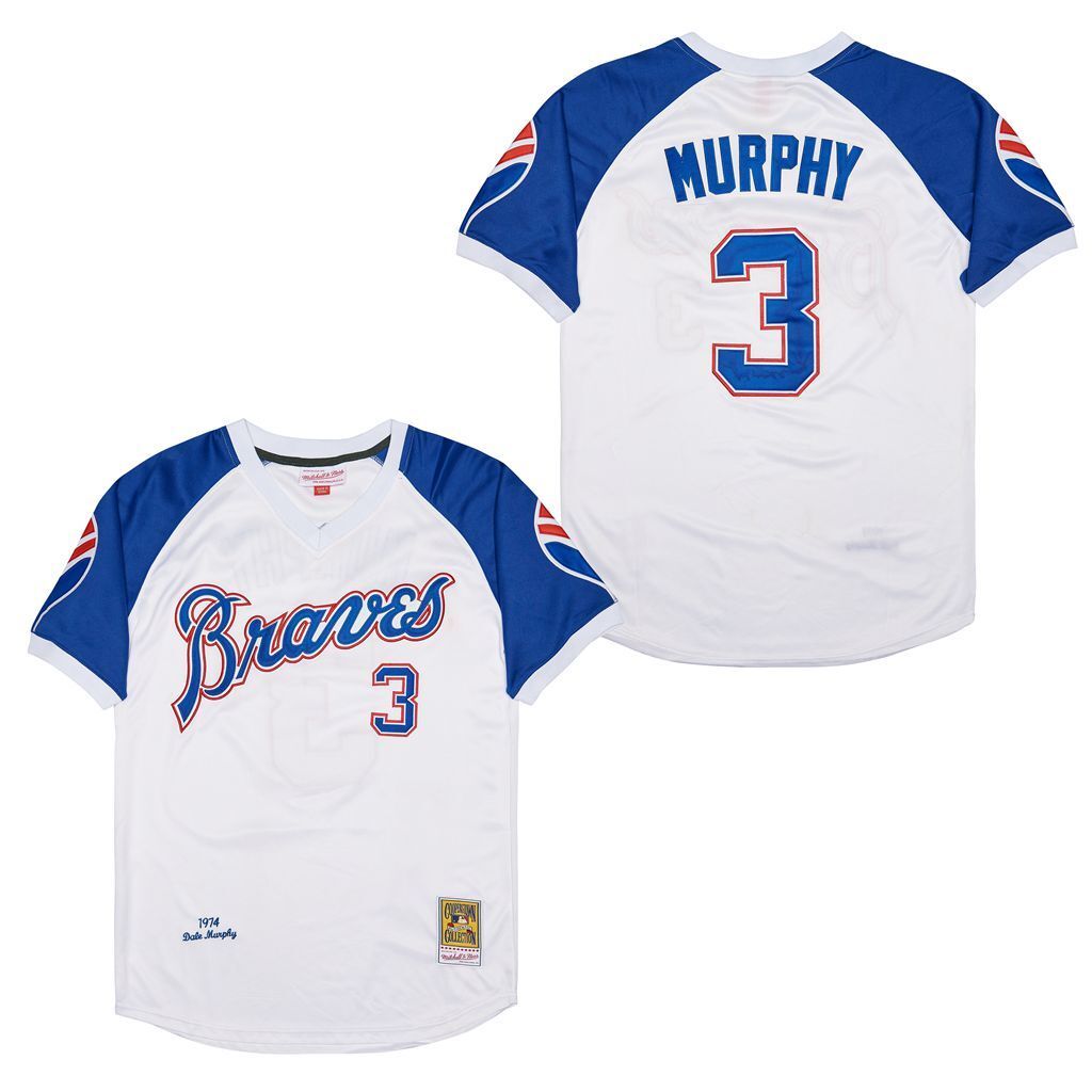 Atlanta Braves #3 Dale Murphy Warriors 3 White 1974 Retro