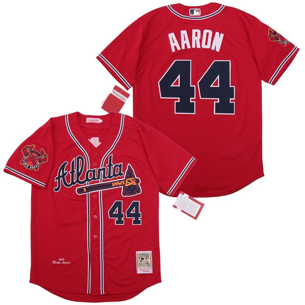 Atlanta Braves #44 Warriors 44 Red Retro