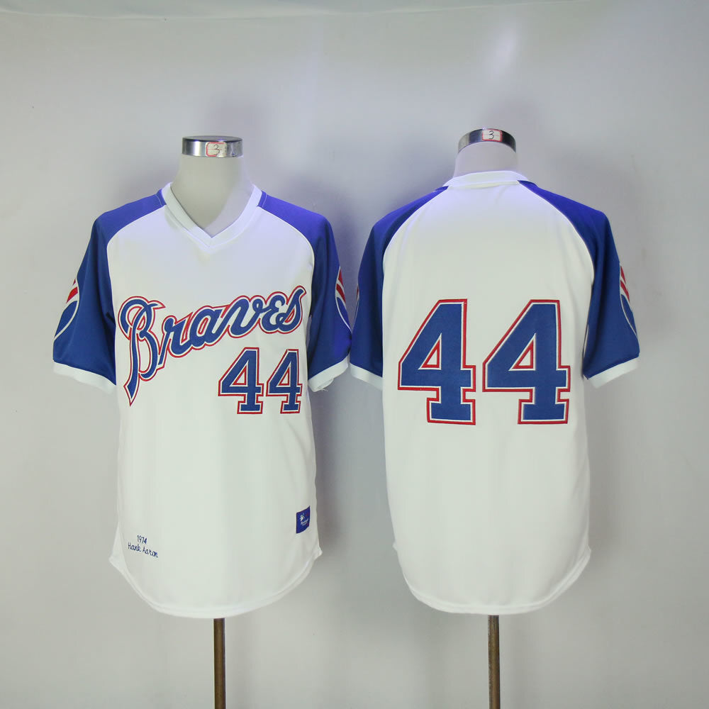 Atlanta Braves #44 Warriors 44 White Pullover 1974 Retro