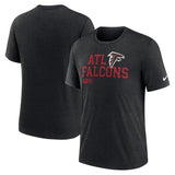 Atlanta Falcons Black Overlap Lockup Tri-Blend T-Shirt