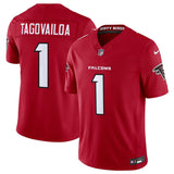 Atlanta Falcons #1 Tua Tagovailoa Red 2026 New F.U.S.E. Vapor Untouchable