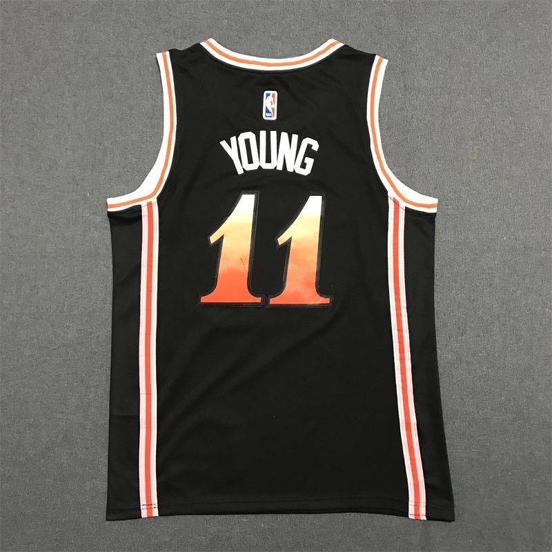 Atlanta Hawks #11 Trae Young 2023 Hawks 11 # Trae Young Black City Edition Jersey Style 1