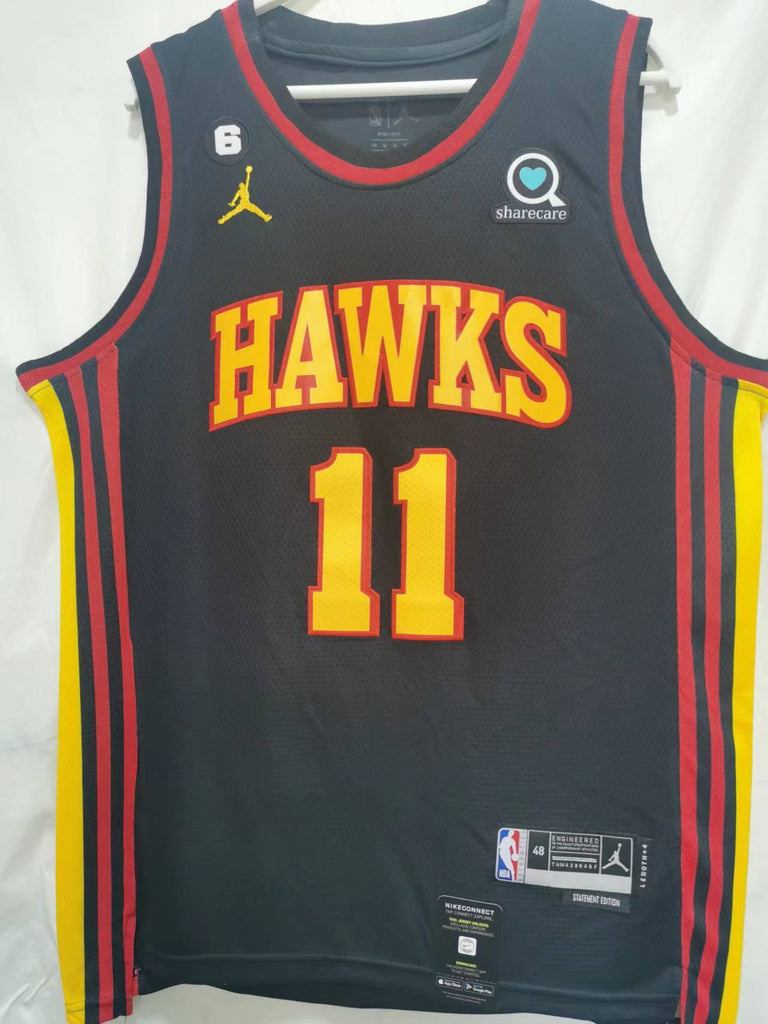 Atlanta Hawks #11 Trae Young 22-23 Season Hawks 11 Black Style 4