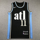 Atlanta Hawks #11 Trae Young Hawks 11 Black City s-xxl Style 1